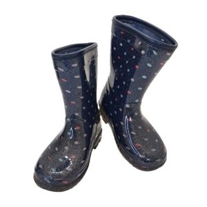Carter's‎ Kids Sparkle Multicolored Polka Dots Dark Blue Rain Boots Size …